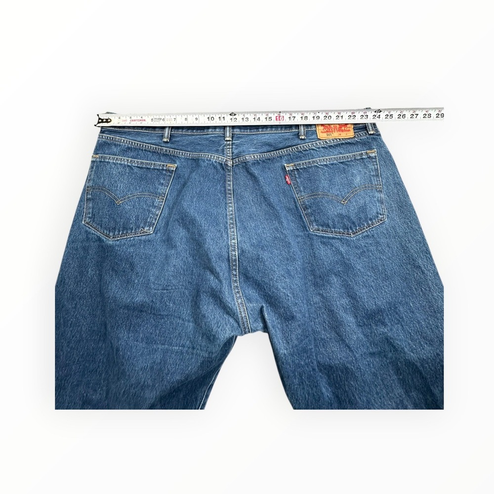 Levi's Jeans Mens 52 Blue 501 Original Fit Straight Leg Button Fly Denim Pants - Picture 11 of 15